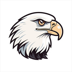 Minimalistic Eagle Cartoon Doodle Line Art