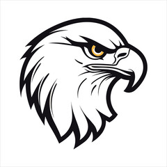 Minimalistic Eagle Cartoon Doodle Line Art