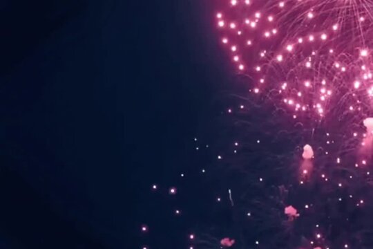 festive sparkling fireworks in the night navy blue sky