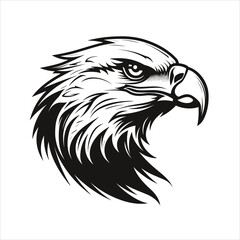 Minimalistic Eagle Cartoon Doodle Line Art