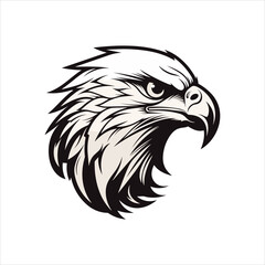 Minimalistic Eagle Cartoon Doodle Line Art