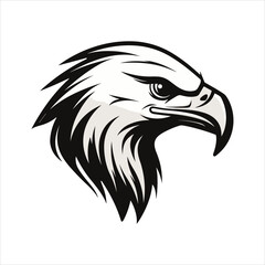 Minimalistic Eagle Cartoon Doodle Line Art