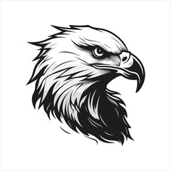 Minimalistic Eagle Cartoon Doodle Line Art