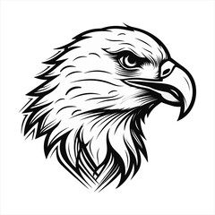 Minimalistic Eagle Cartoon Doodle Line Art