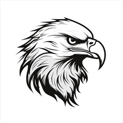 Minimalistic Eagle Cartoon Doodle Line Art