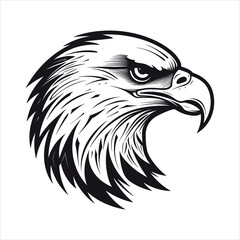 Minimalistic Eagle Cartoon Doodle Line Art