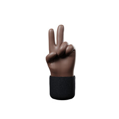 Hand of realistic 3d design in cartoon style. Transparent PNG