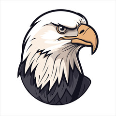 Minimalistic Eagle Cartoon Doodle Line Art