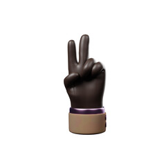 Hand of realistic 3d design in cartoon style. Transparent PNG