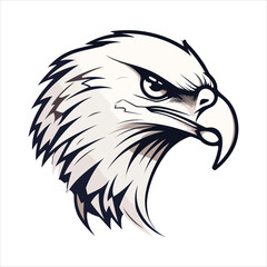 Minimalistic Eagle Cartoon Doodle Line Art