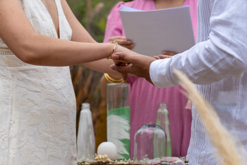 Fototapeta na wymiar Holistic wedding ceremony in Tepoztlan Mexico