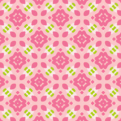 Seamless pattern pink with abstract geometric ornament. 