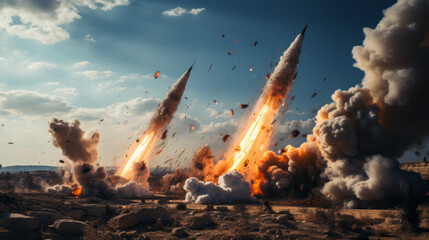 Missiles in War. - obrazy, fototapety, plakaty
