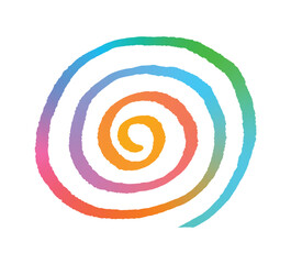 hand drawn multicolor spiral shape