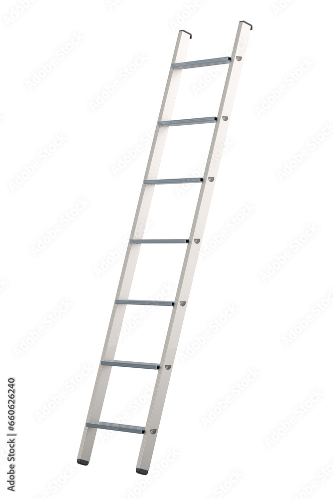 Poster aluminium single ladder, 3d rendering isolated on transparent background
