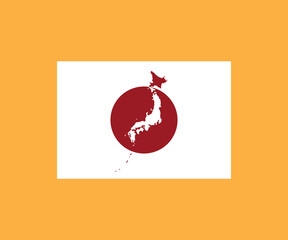 This is very nice japan flag map vector file.