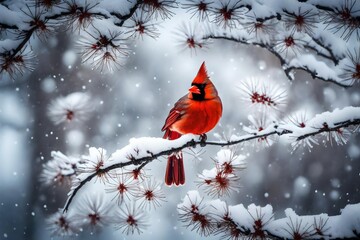 cardinal in the snow