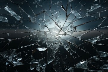 Shattered Broken glass mockup. Window texture. Generate Ai - obrazy, fototapety, plakaty