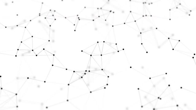 Technology Network Background Concept. Digital Nodes And Connection Paths. Technology Network Background. 4K Animation