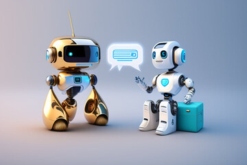 Chatbot robot communicate technology intelligent, digital help and assistance online concept. 