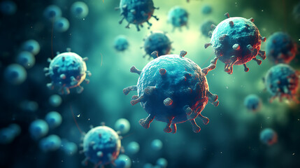 Obraz na płótnie Canvas virus cell abstract science concept