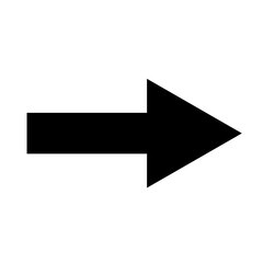 Straight arrow icon. Black vector arrow illustration. Black direction pointer. Straight pointed arrow icon. Sharp thick arrow