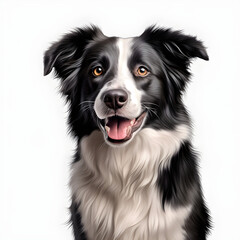 Border Collie dog Design Elements Isolated Transparent Background Generative AI