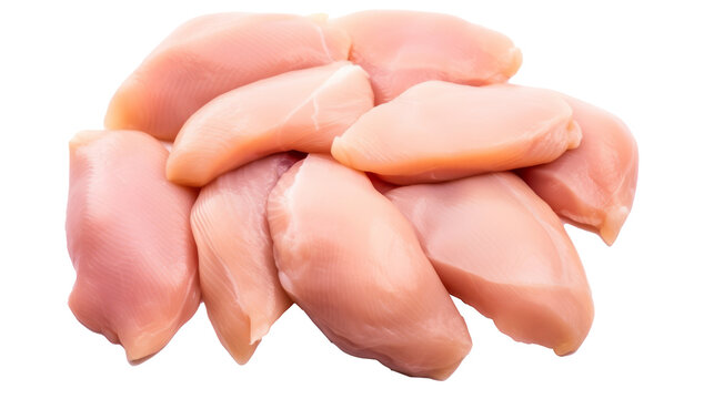 Fresh chicken meat isolated on transparent background.generative ai