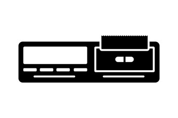 Tachograph icon. Black silhouette. Front view. Vector simple flat graphic illustration. Isolated object on a white background. Isolate.