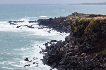 Beautiful landscape view of Seopjikoji in Jeju Island South Korea.