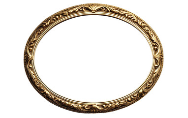 Opulent Oval Gold Frame on Transparent background