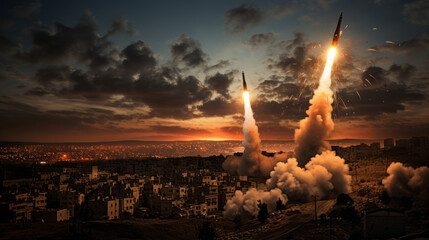 Missiles in War.generative ai - obrazy, fototapety, plakaty