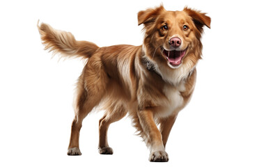 Cheerful Pooch with a Wagging Tail on Transparent background