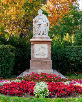 Monument to composer Franz Schubert in Stadtpark, Vienna, Austria