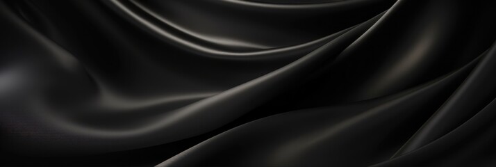 Black Material: Abstract Luxury Silky Waves. Elegant Wallpaper Design with Soft Silky Red Drapes, Liquid Waves, and Grunge Textures. - obrazy, fototapety, plakaty