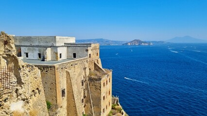 Procida - Italy - Campania - View from the island of Procida across the sea to the mainland