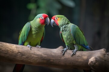 two conversing parrots. Generative AI