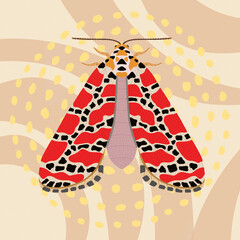 Colorful Butterfly in a Memphis Style