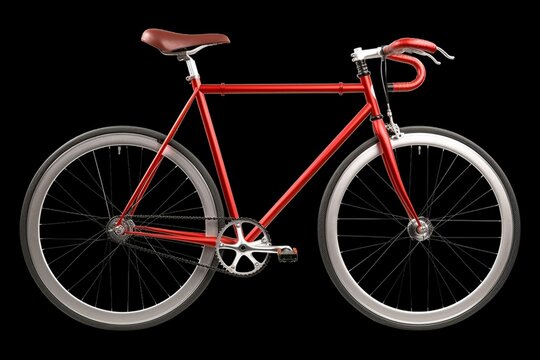 Isolated red road bicycle. Generative AI