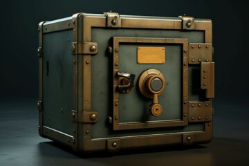High-quality Metallic safe box lock. Finance vault. Generate Ai - obrazy, fototapety, plakaty