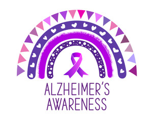 National Alzheimer’s Disease Month greeting banner. Alzheimer’s Awareness concept.