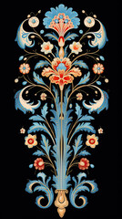  Indian motif Mughal flower