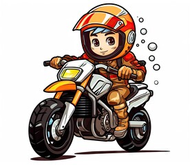  a person on a motorcycle with a helmet on and a bubble of water.  generative ai