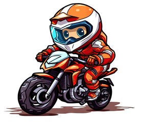  a person riding a motorcycle wearing a helmet and goggles.  generative ai