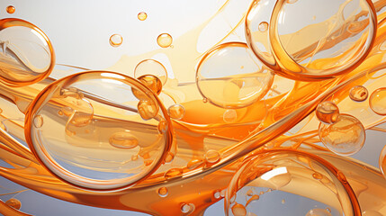 Abstract colorful soft drink bubble, splash effect
