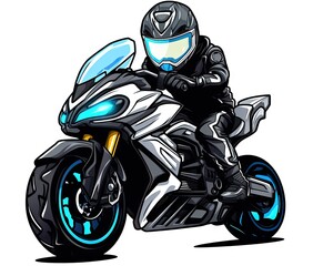  a person riding a motorcycle with a helmet on and on.  generative ai