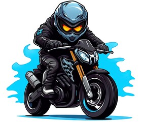  a motorcycle rider in a helmet and goggles riding a motorcycle.  generative ai