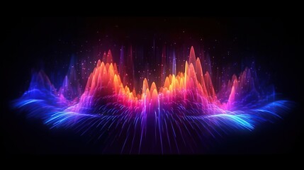 Colorful pawder explosion like Abstract Sound waves with Frequency audio waveform, Generative AI - obrazy, fototapety, plakaty