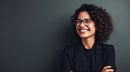 Fototapeta premium Cheerful Professional Business Woman Job Opportunities and Business Services