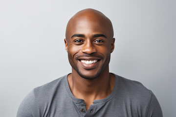 Obraz premium black man smiling on white background, generative ai 